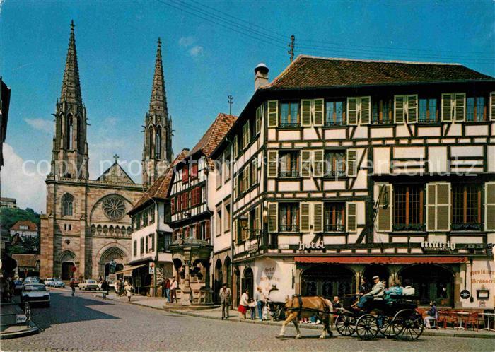 Obernai Bas Rhin Hotel Restaurant de la Cloche Eglise Fachwerkhaeuser Kirche Pfe