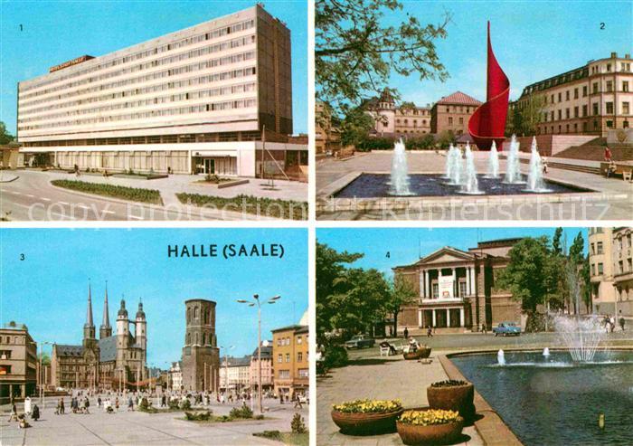 Halle Saale Interhotel Stadt Halle Hansering Fahnenmonument Flamme der Revolutio