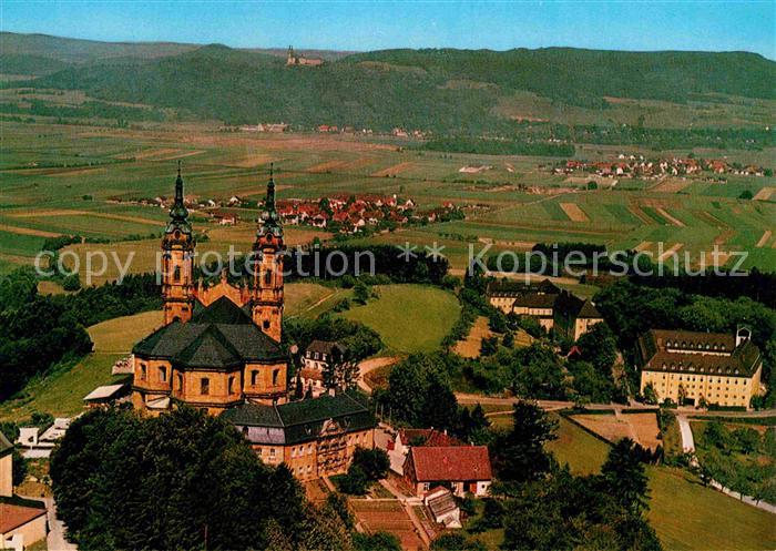 Vierzehnheiligen Basilika mit Blick ins Maintal Fliegeraufnahme