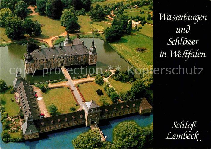 Lembeck Schloss Serie Wasserburgen und Schloesser in Westfalen Fliegeraufnahme