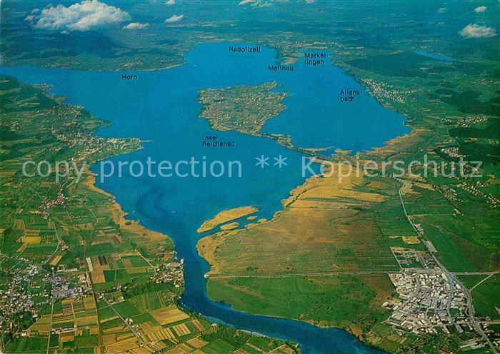 Konstanz Bodensee Bodensee mit Untersee Insel Reichenau Radolfzell Fliegeraufnah
