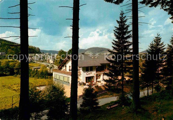 Stryck Pension Cafe zum Paradies Ansicht vom Waldrand aus