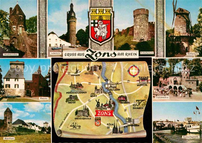 Zons Rhein NRW und Umgebung Wachttuermchen Rheintor Tuerme Windmuehle Freilichtb