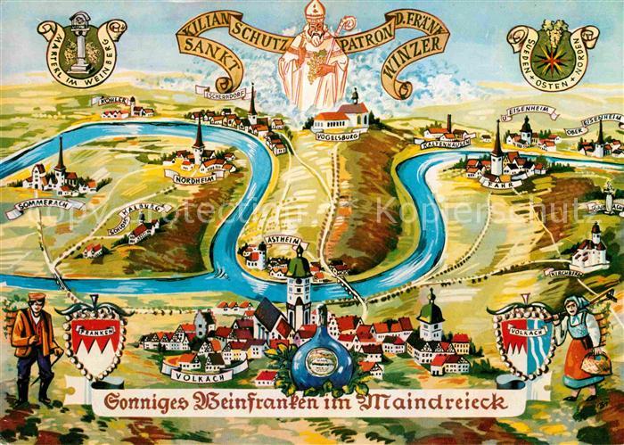 Volkach Sonniges Weinfranken im Maindreieck Landkarte mit Sehenswuerdigkeiten de