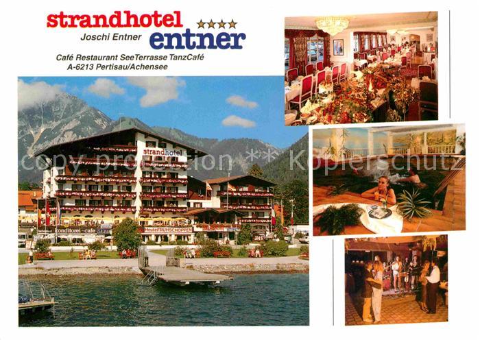 Pertisau Achensee Strandhotel Entner Restaurant Tanzbar Hallenbad Badesteg