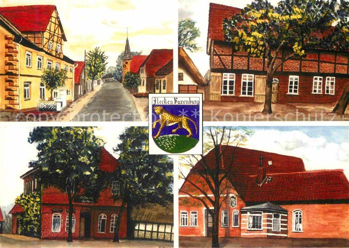 Barenburg Karte 1 Alte Gaststaetten Originale von Dr Rayaoun Park Kuenstlerkarte