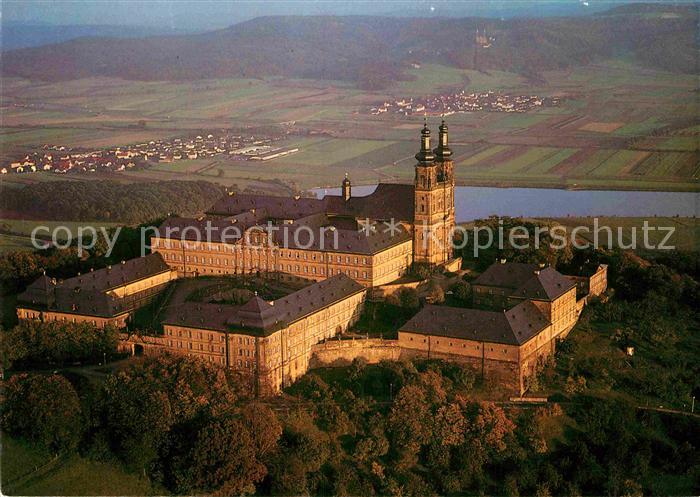 Kloster Banz mit Vierzehnheiligen im Hintergrund Fliegeraufnahme