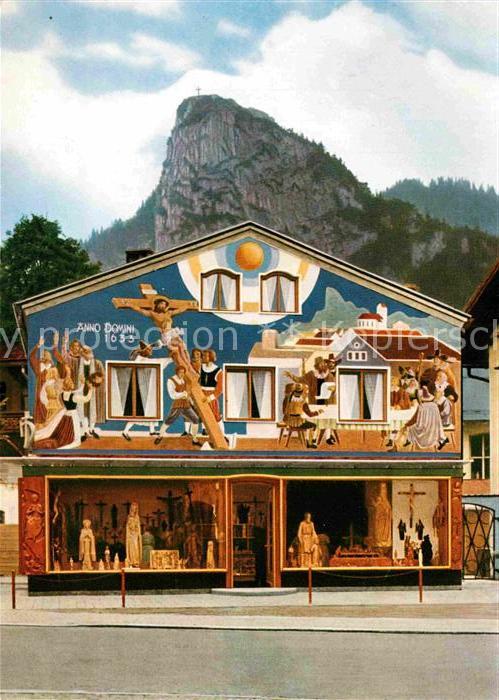 Oberammergau Heinzellerhaus mit Kofel Fassadenmalerei