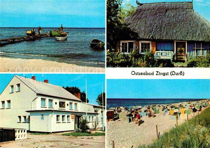 Zingst Ostseebad Fischerstrand Rohrdachkaten FDGB Erholungsheim Strand