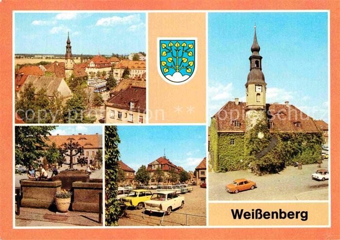Weissenberg Sachsen Kirchturm Rathaus Marktbrunnen August Bebel Platz