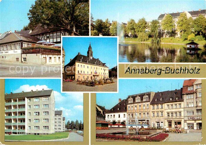 Annaberg-Buchholz Erzgebirge HO Gaststaette Frohnauer Hammer Schutzteich Rathaus