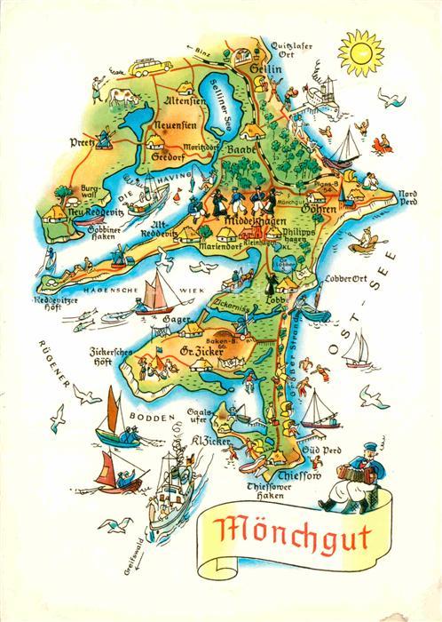 Moenchgut Ruegen Insel Landkarte