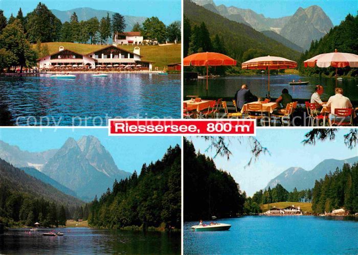 Riessersee mit Seecafe Terrasse Alpen