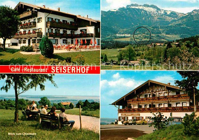 Bernau Chiemsee Cafe Pension Gaststaette Seiserhof Kampenwand Landschaftspanoram