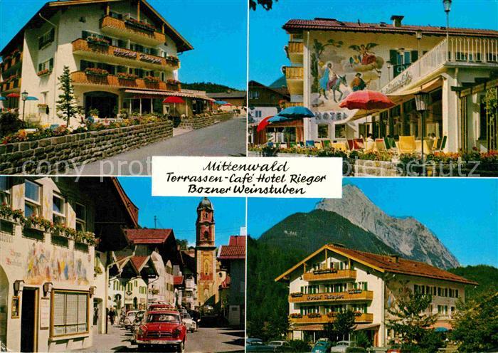Mittenwald Bayern Terrassen Cafe Hotel Rieger Bozner Weinstuben