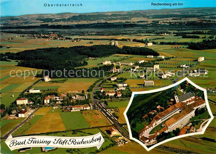 Bad Fuessing Blick nach Oberoesterreich Reichersberg am Inn Stift Kloster Fliege