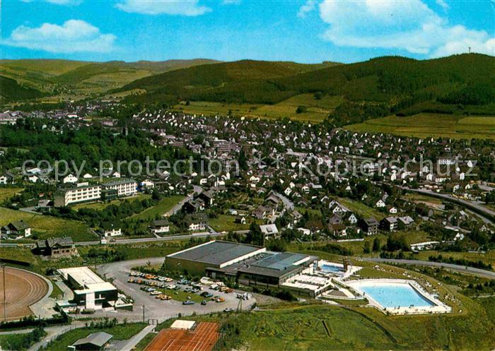 Bad Berleburg Hallenbad Wellenfreibad Fliegeraufnahme
