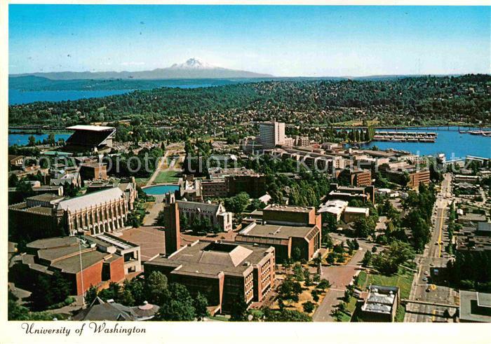 Seattle University Lake Washington Mount Rainier aerial view