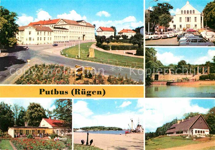 Putbus Ruegen Ernst Thaelmann platz KG Rosencafe Theater Pergola Schwanenteich H