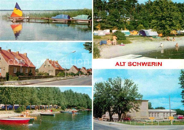 Alt Schwerin Plauer See Dorfstrasse Bootsanlegestelle Campingplatz Dorfkulturhau
