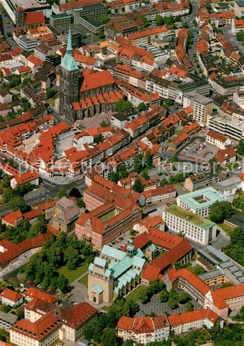 HILDESHEIM  CITY Stadtzentrum St Andreaskirche Dom Fliegeraufnahme