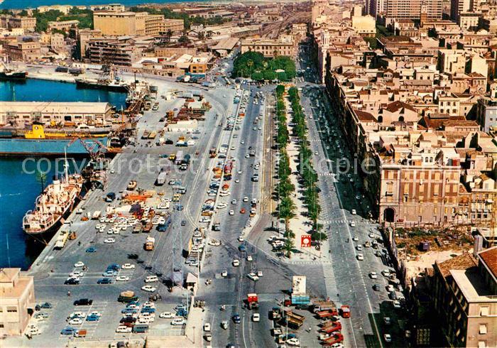 Cagliari Il Porto e Via Roma veduta aerea
