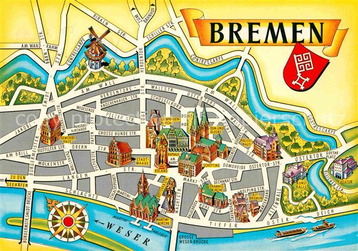 BREMEN CITY City Weser Stadtplan