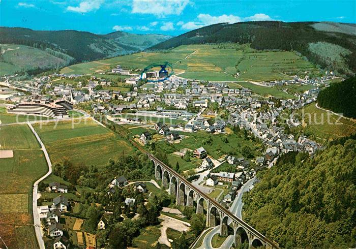 Willingen Sauerland Kneipp Kurort Naturpark Diemelsee Viadukt Fliegeraufnahme