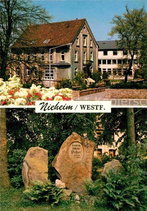 Nieheim Friedrich Wilhelm Weber Haus Kolping Bildungsstaette Weber Gedenksteine