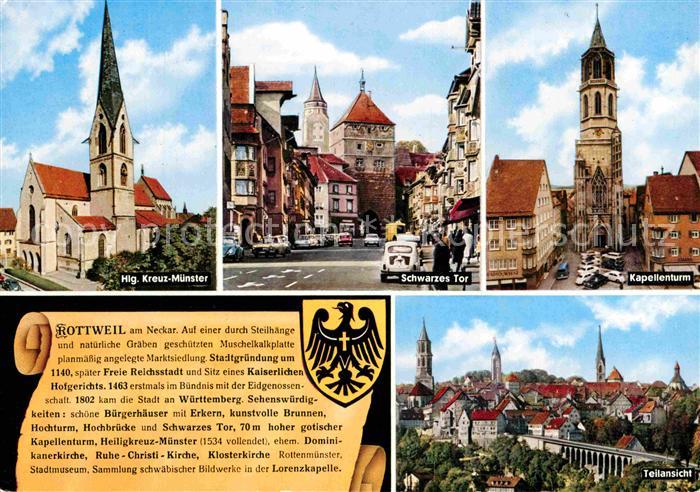 Rottweil Neckar Heilig Kreuz Muenster Schwarzes Tor Kapellenturm Altstadt Geschi