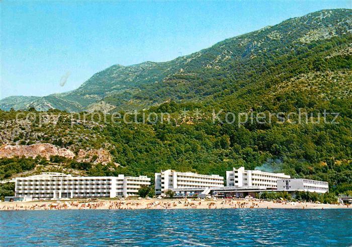 Sutomore Dalmatien Panorama Hotel Koralji Ansicht vom Meer aus