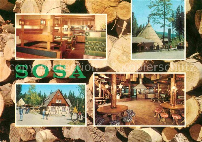 Sosa Erzgebirge Konsum Gaststaetten Koehlerhuette und Meiler Talsperre des Fried