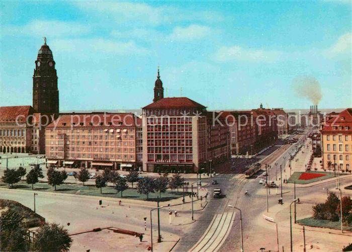 DRESDEN Elbe Pirnaischer Platz Blick zur Ernst Thaelmann Strasse