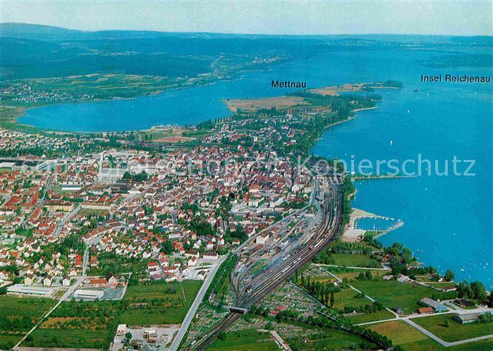 Radolfzell Bodensee mit Blick zur Insel Reichenau Fliegeraufnahme