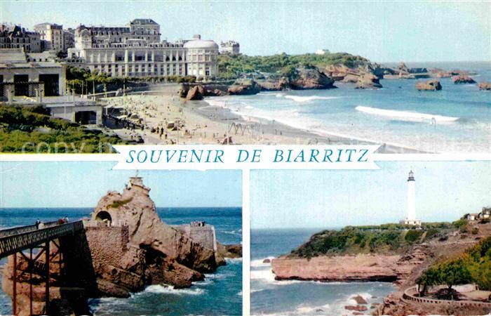 Biarritz Pyrenees Atlantiques Plage et le Casino Bellevue Rocher de la Vierge Le