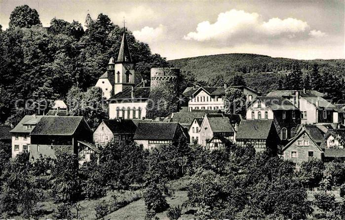 Lindenfels Odenwald Teilansicht mit Kirche