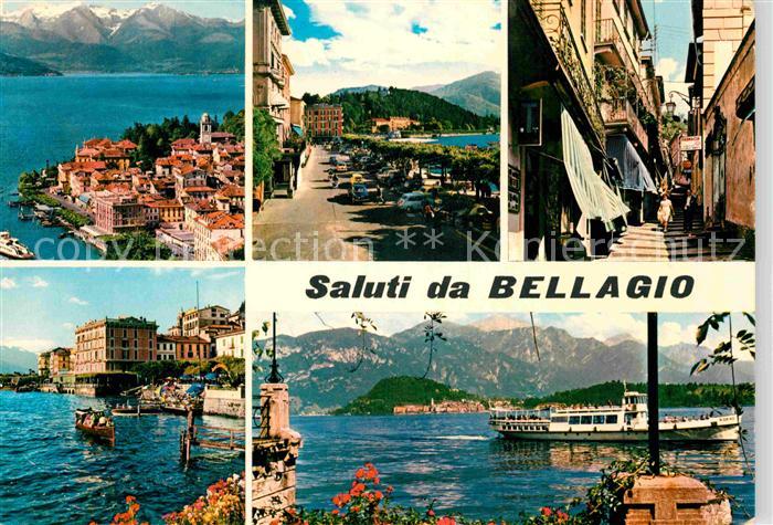 Bellagio Lago di Como Panorama Promenade Gaesschen Fahrgastschiffe