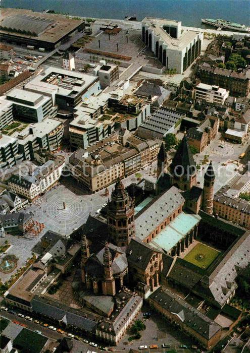 Mainz Rhein Dom Markt Brand Gutenberg Museum Rheingoldhalle Rathaus Fliegeraufna