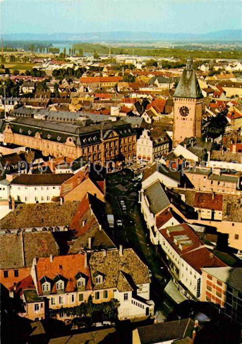 Speyer Rhein Stadtmitte mit Altpoertel Fliegeraufnahme