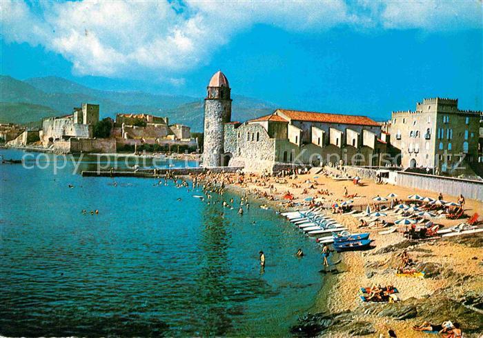 Collioure La Plage St Vincent l'Eglise le Chateau
