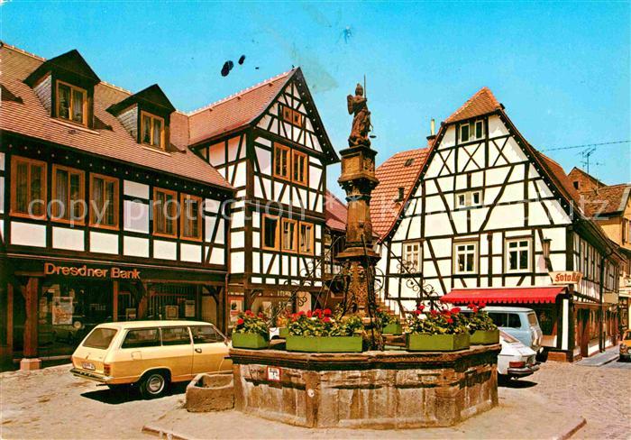 Michelstadt Marktbrunnen Fachwerkhaeuser