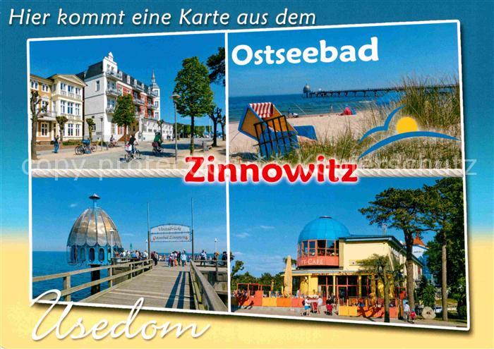 Zinnowitz Ostseebad Strassenpartie Strand Seebruecke Cafe