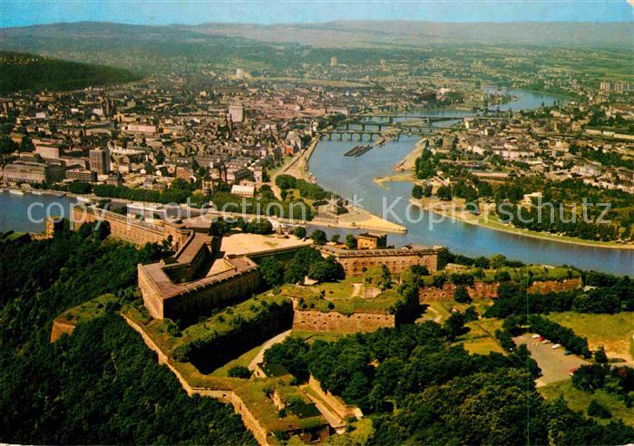 Koblenz Rhein Festung Ehrenbreitstein und Deutsches Eck