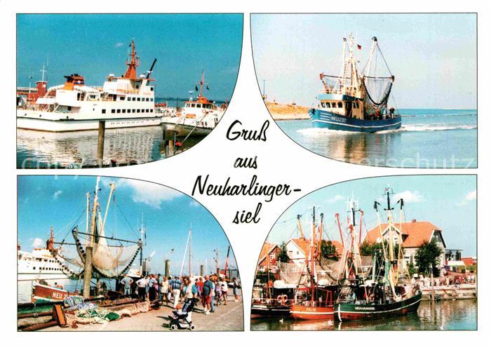 Neuharlingersiel Faehre Fischkutter Hafenpartien