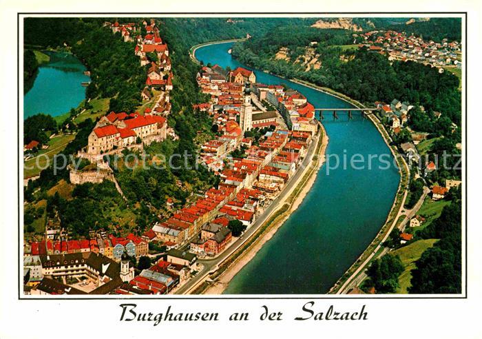 Burghausen Salzach Fliegeraufnahme mit Schloss
