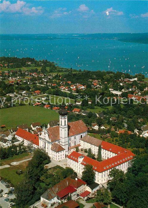 Diessen Ammersee Klosterpfarrkirche Mariae Himmelfahrt Fliegeraufnahme