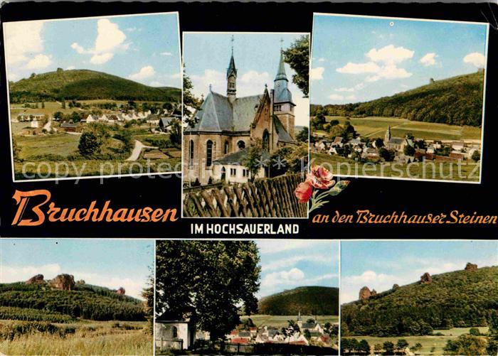Bruchhausen Sauerland Panorama Kirche Burg Teilansicht