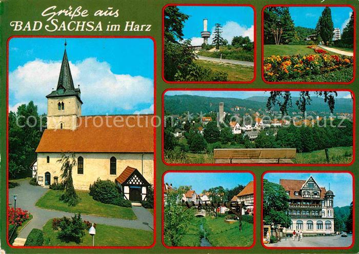 Bad Sachsa Harz Kirche Turm Park Panorama Kurhotel