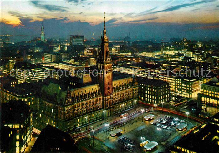 HAMBURG  CITY Rathaus bei Nacht