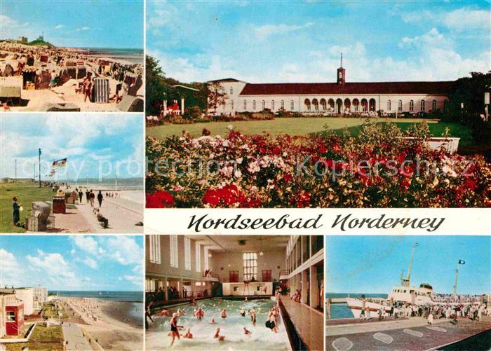 Norderney Nordseebad Nordstrand Kurhausplatz Promenade Weststrand Wellenbad Hafe